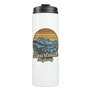 Beartooth Highway Montana Wyoming Retro Thermosbeker