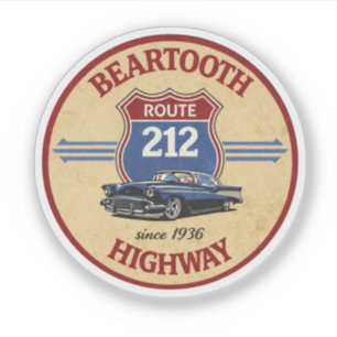 Beartooth Highway Route 212 klassieke cadeaus voor Sticker