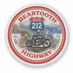 Beartooth Highway Route 212 motorfiets geschenken Sticker