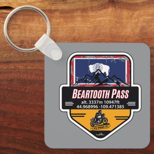 Beartooth Pass Motorfiets US 212 01 Sleutelhanger (Voorkant)