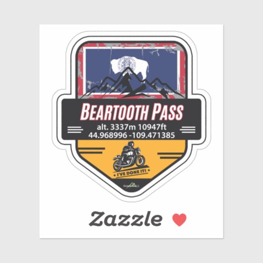 Beartooth Pass US 212 Motorcycle 01 Sticker (Feuille)