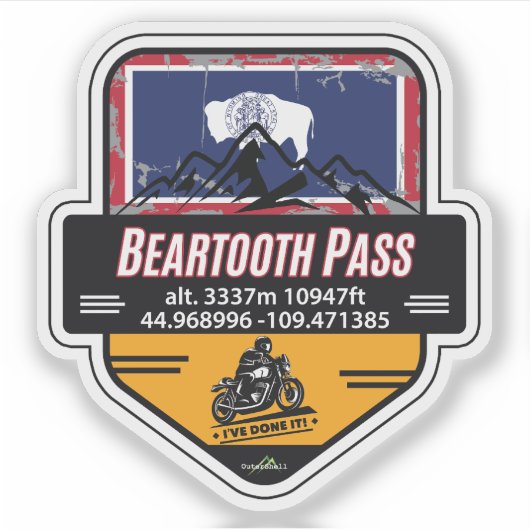Beartooth Pass US 212 Motorcycle 01 Sticker (Voorkant)