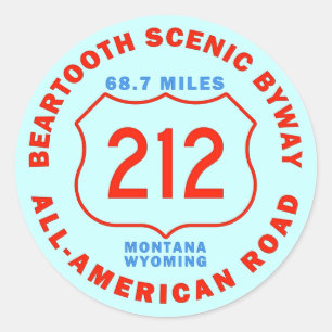 Beartooth Schilderachtig Byway All American Road Ronde Sticker