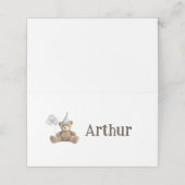 Beary 1e verjaardagsfeestje plaats kaarten (Buitenkant ongevouwen)