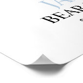 Beary 1er anniversaire Ours Bleu Affiche de bienve (Coin)