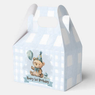 Beary 1st Birthday Favor/Candy Box Bedankdoosjes