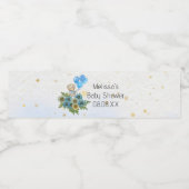 Beary boho regenboog beer blauw ballon custom waterfles etiket (Enkel label)