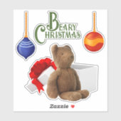Beary Christmas Custom-Cut Vinyl Stickers (Vel)