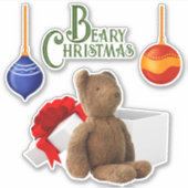 Beary Christmas Custom-Cut Vinyl Stickers (Voorkant)