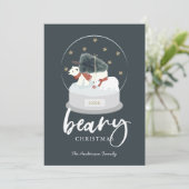 Beary Christmas Polaire Ours Snow Globe Carte de v (Debout devant)