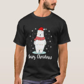 Beary Christmas Polar Beer Santa Hat Lights Snowfl T-shirt (Voorkant)