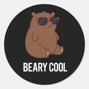 Beary Cool Grappige Bruine Beer Woordspeling Donke Ronde Sticker