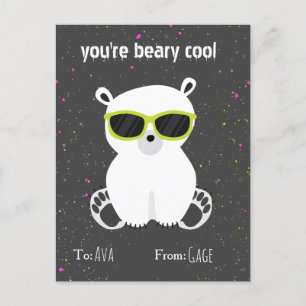 Beary Cool Polar Beer Sunglazen Kinder Valentijn Briefkaart