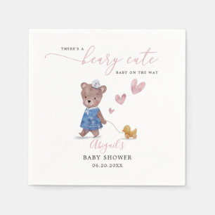 Beary Cute Teddy Bear Girl Baby shower Servet