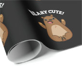Beary Cute Teddy Bear Pun Dark BG Cadeaupapier (Rol Hoek)