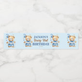Beary eerste jongens verjaardag schattige teddy bl waterfles etiket (Enkel label)