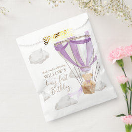 Beary eerste Teddy Lila Hot Air Balloon Verjaardag Bedankzakje