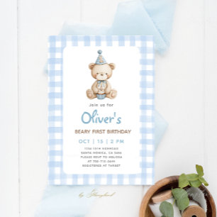 Beary eerste verjaardag uitnodiging