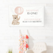 Beary First Birthday Beer Banner Backdrop (Insitu)