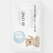 Beary First Birthday Beer Banner Backdrop (Verticaal)