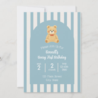 Beary First Birthday Invitation