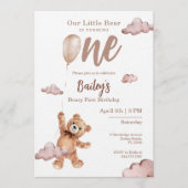 Beary First Birthday Invitation (Devant)