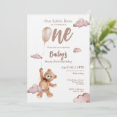Beary First Birthday Invitation (Debout devant)