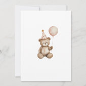 Beary First Birthday Invitation Gingham Editable (Dos)