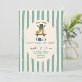 Beary First Birthday Party Invitation (Debout devant)