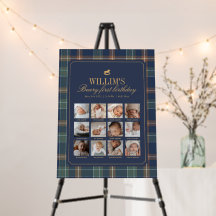 Beary First Navy Plaid Teddy Bear 12 Months Photo 