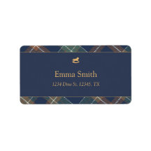 Beary First Navy Plaid Teddy Bear Birthday Address