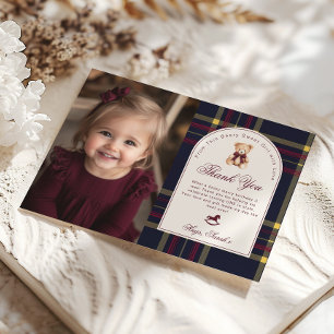 Beary Fun Preppy Girl 1er anniversaire Carte de re