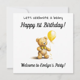 Beary Happy 1e verjaardagsfeestje, Kaart