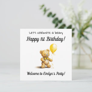 Beary Happy 1e verjaardagsfeestje, Kaart