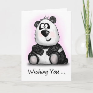 Beary Happy Birthday Cartoon Panda Card Kaart