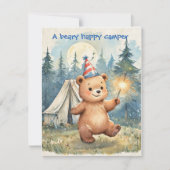Beary Happy Camper Digitale Download Uitnodiging (Voorkant)
