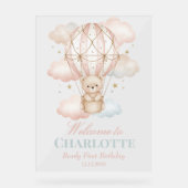 Beary  Hot Air Balloon 1st Birthday Welcome (Recto)