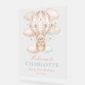 Beary  Hot Air Balloon 1st Birthday Welcome (Angle)