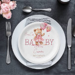 Beary jolie fille en peluche ours baby shower vais<br><div class="desc">Béary ours en peluche mignon baby shower vaisselle modèle assiettes personnalisées,  mignon ours en peluche fille mignonette avec une robe rose et un arc rose ballons rose baby shower invitation modèle,  ours en peluche filles à thème plateaux en papier baby shower.</div>