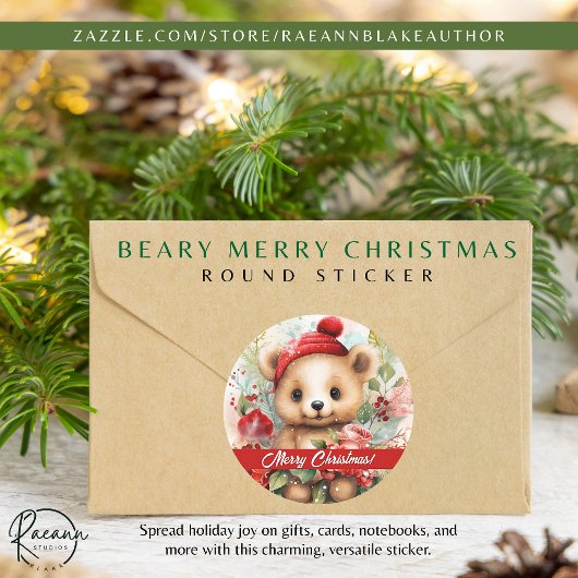 Beary Joyeux Noël Autocollant