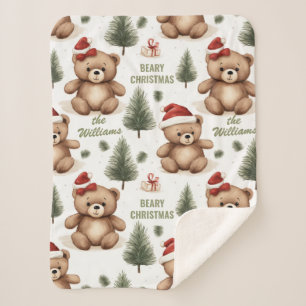 Beary kerst sherpa deken