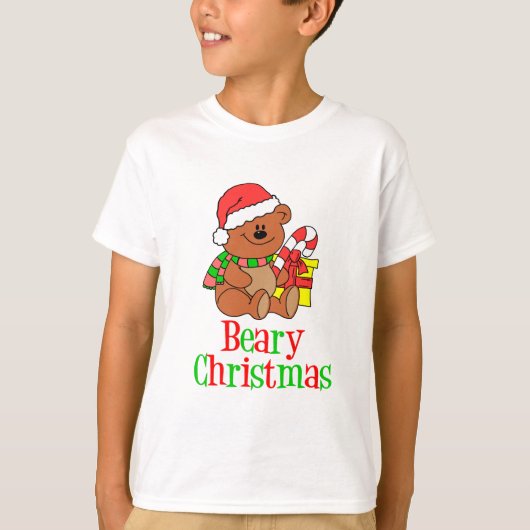 Beary KerstCartoon Beer T-shirt (Voorkant)