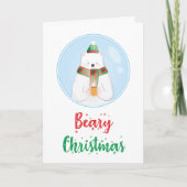 Beary Kerstmis Animal Funny Polar Beer Pun Kaart (Voorkant)