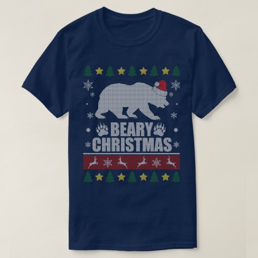 Beary Kerstmis Beer Xmas T-shirt (Design voorkant)