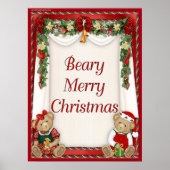 Beary Merry kerst Poster (Voorkant)