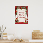 Beary Merry kerst Poster (Keuken)