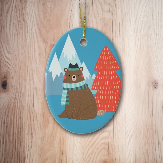Beary Merry Mountain Persoonlijk kerstfeest Keramisch Ornament
