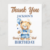 Beary premier garçon anniversaire mignon carte de (Devant)