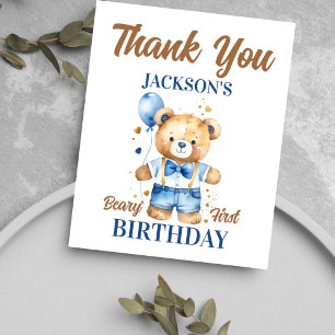 Beary premier garçon anniversaire mignon carte de 