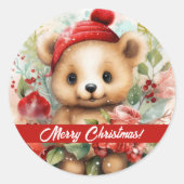 Beary Prettig Kerst Sticker (Voorkant)